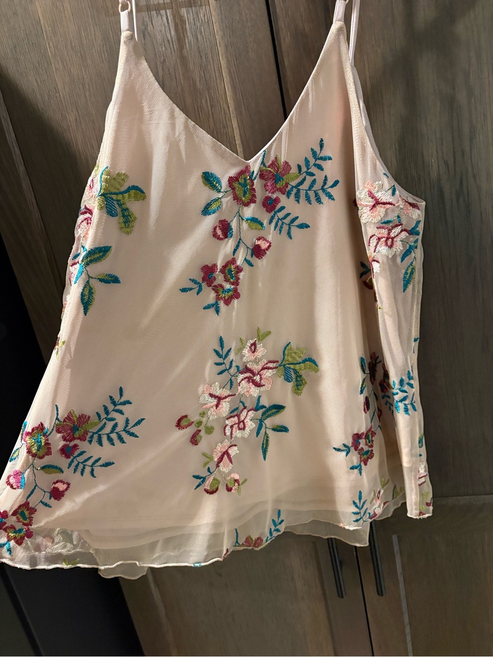 Willow Embroidered Floral Mesh Cami Top Large